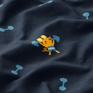 Baumwolljersey starke Maus | PETIT CITRON – nachtblau, 