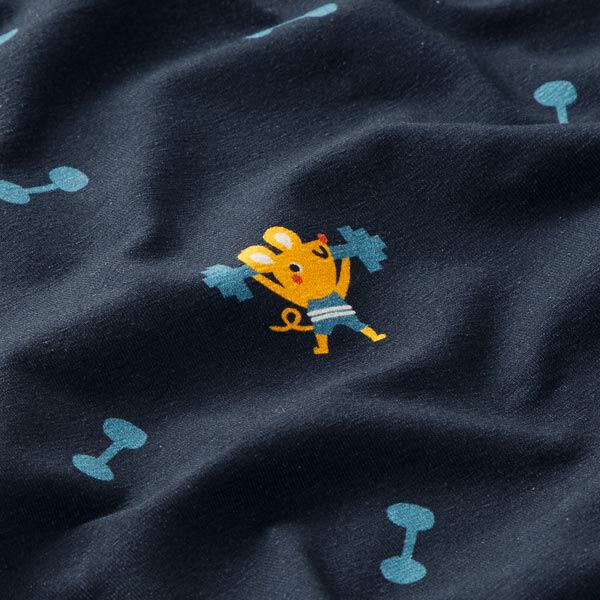 Baumwolljersey starke Maus | PETIT CITRON – nachtblau, image number 2