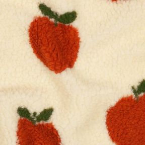 Teddyplüsch Äpfel | Poppy Fabrics – wollweiss/terracotta, 