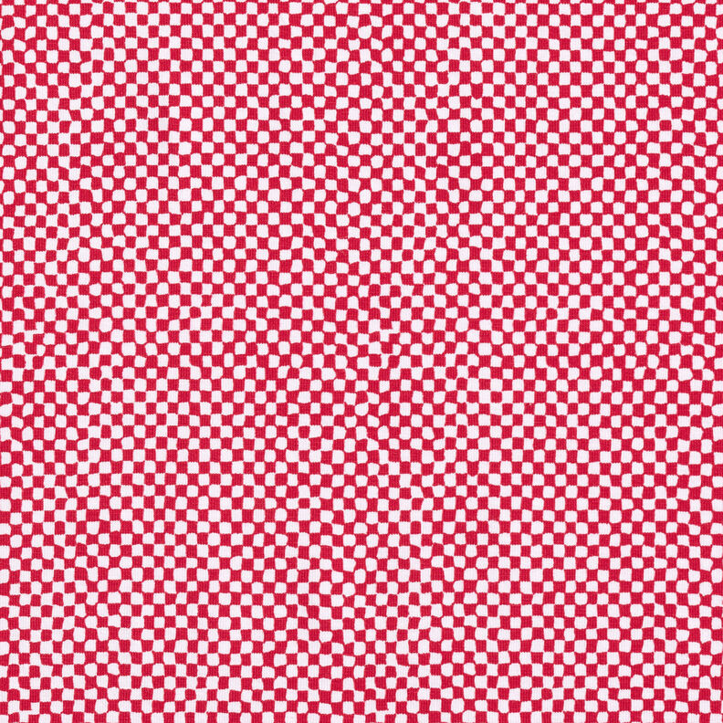 GOTS Baumwolljersey Mini-Karo | TCC x LOOKS by Wolfgang Joop – rot/weiss,  image number 1