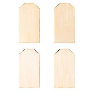 Holzdeko Anhänger Schild Set[ 7-10  x 5-9 cm ] | Rico Design – natur, 