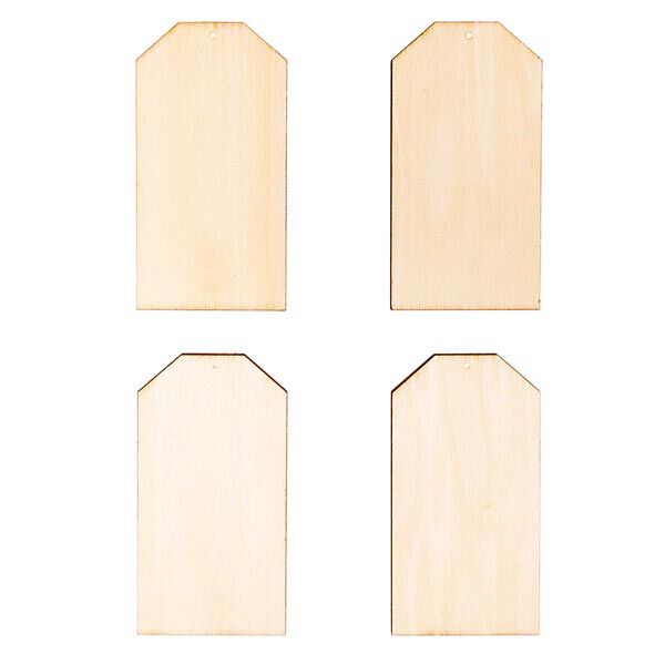 Holzdeko Anhänger Schild Set[ 7-10  x 5-9 cm ] | Rico Design – natur,  image number 1