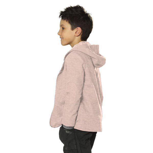 French Terry Fein Melange – rosa/grau | Reststück 100cm