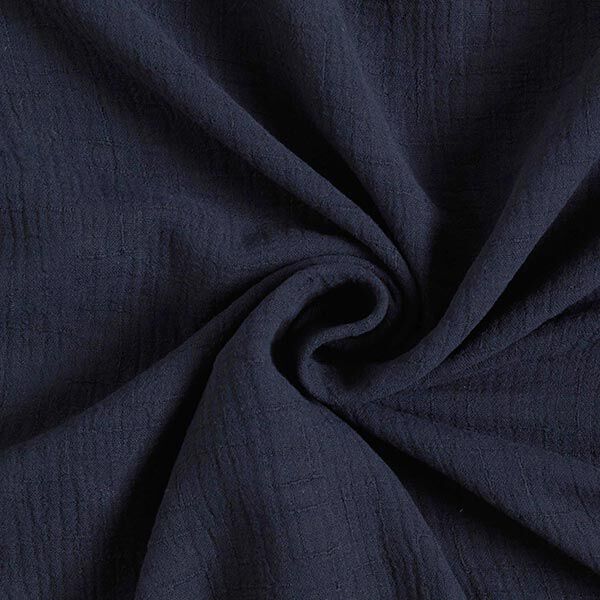 Bambus Musselin/ Doppel-Krinkel Gewebe Struktur – marineblau