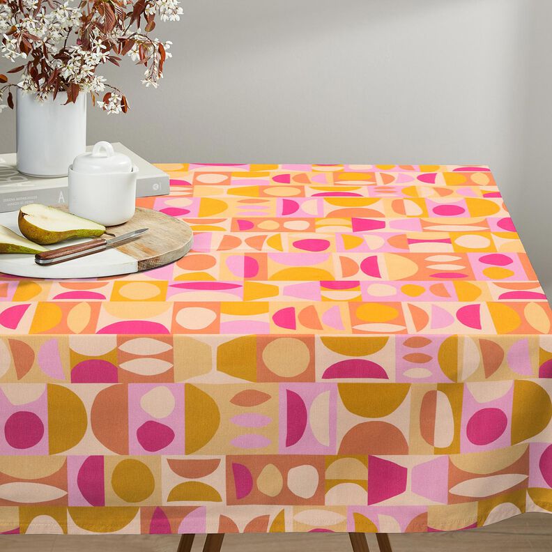 Dekostoff Halbpanama bunte Variationen – hellgelb/pastellviolett, image number 9