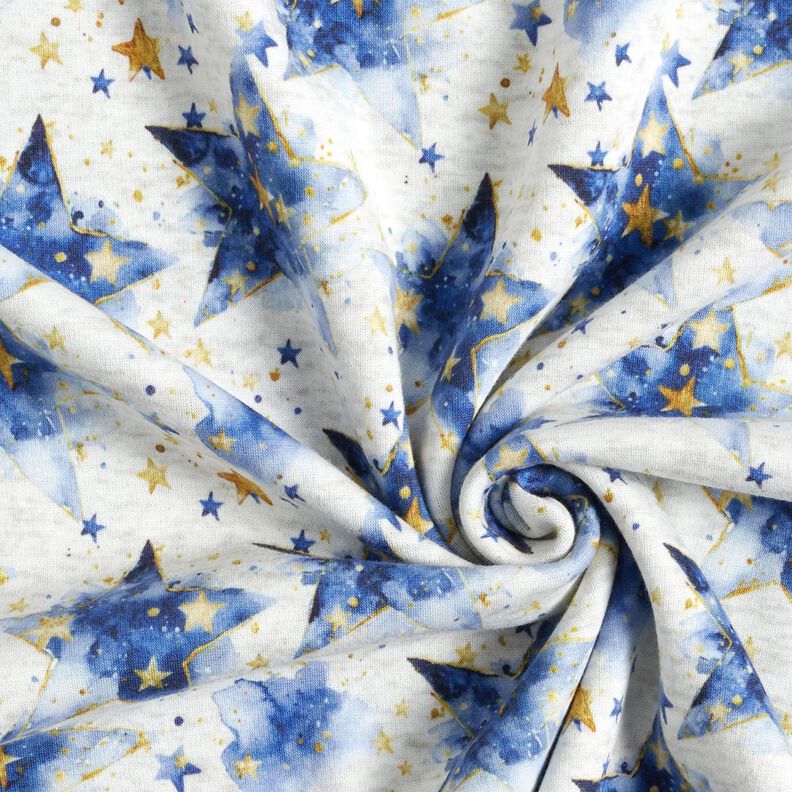 Alpenfleece Aquarell-Sterne – natur/indigo, image number 3