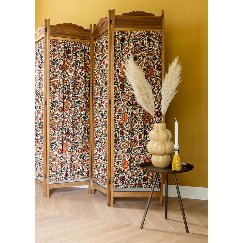Dekostoff Gobelin Retro floral – hellbeige/kupfer, image number 6