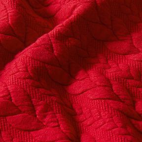 Jerseyjacquard Cloqué Zopfmuster – rot, 