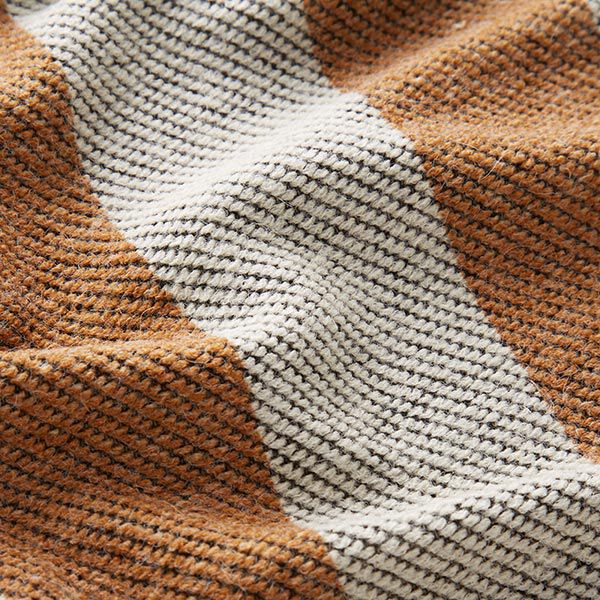 Strickjacquard breite Längsstreifen – currygelb/weiss, image number 2