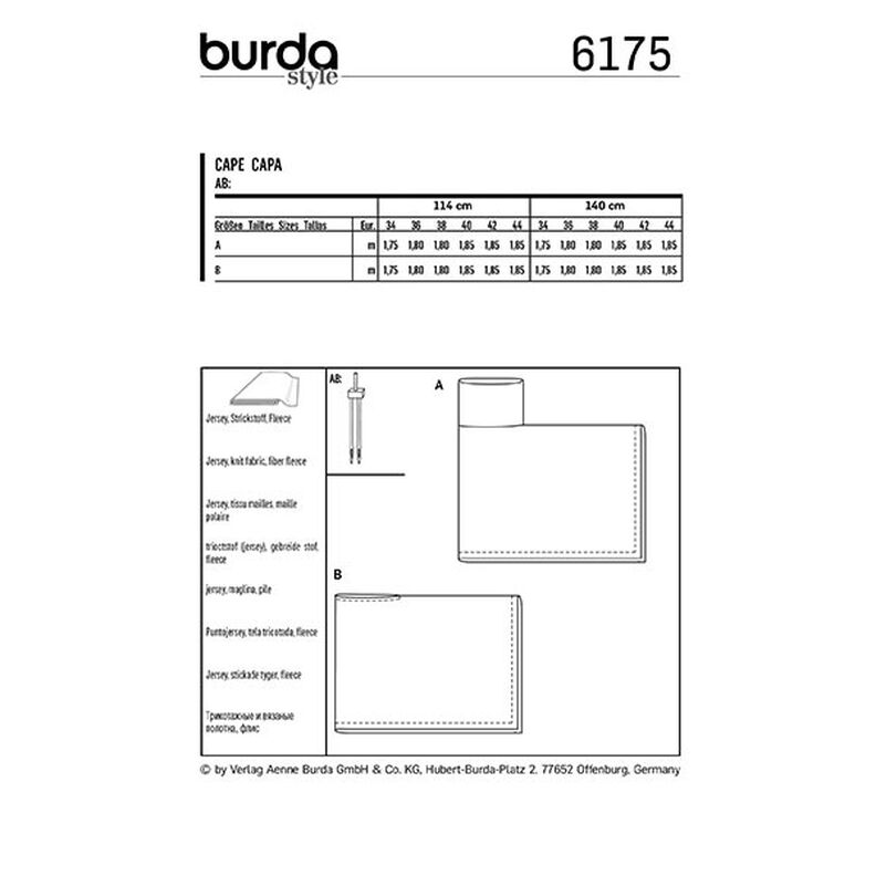 Cape | Burda 6175 | 34-44,  image number 8