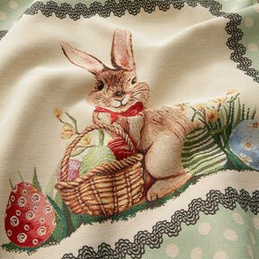 Dekopanel Gobelin süßer Osterhase – hellbeige/hellmint, 