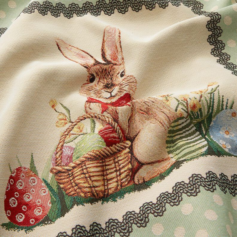 Dekopanel Gobelin süßer Osterhase – hellbeige/hellmint,  image number 2