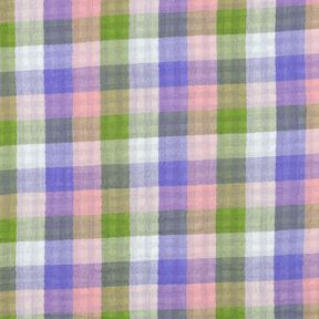 Musselin/ Doppel-Krinkel Gewebe Karo Doubleface | Poppy Fabrics – rosa/lavendel, 