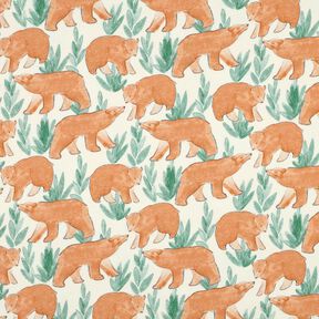 French Terry Sommersweat Aquarell-Bären Digitaldruck | Poppy Fabrics – wollweiss, 