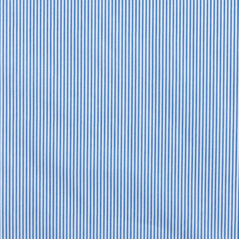 Baumwollpopeline Mini Streifen – königsblau/weiss,  image number 1