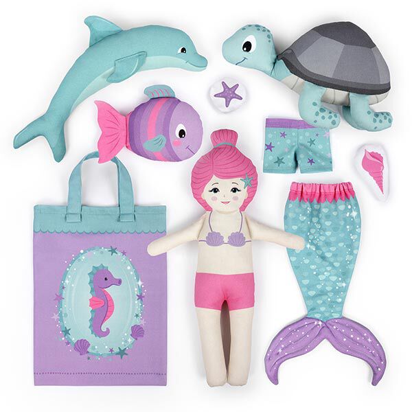 UNDERWATER TALES Cut & Sew Panel Stoff Meerjungfrau [ 80 x 155 cm ] | Kullaloo,  image number 2