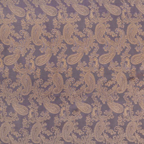 Futterstoff Jacquard Paisley changeant – stahlblau | Reststück 50cm