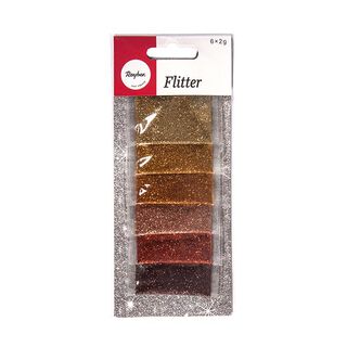 Glitter Set  [ 6 x 2g ] – gold/kupfer, 