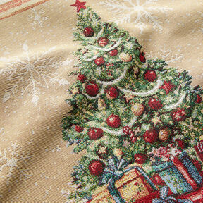 Dekopanel Gobelin Tannenbaum – karminrot/hellbeige, 
