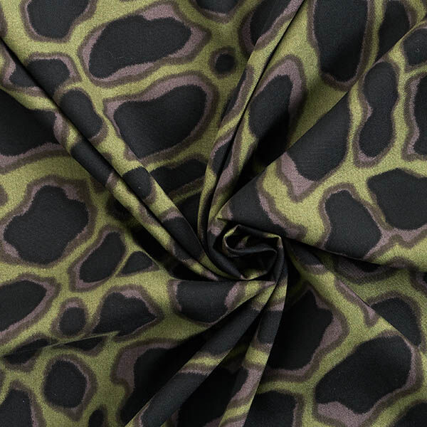 Viskosestoff Leomuster – khaki/schwarz, image number 3