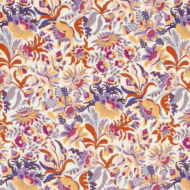 Viskosejersey Blumen und Ornamente | Katia Fabrics – creme/lavendel, image number 1
