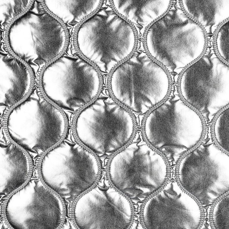 Steppstoff Schlangenlinien – silber metallic, image number 1