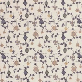 Baumwollstoff Popeline Scandi-Baumschmuck – hellbeige, 