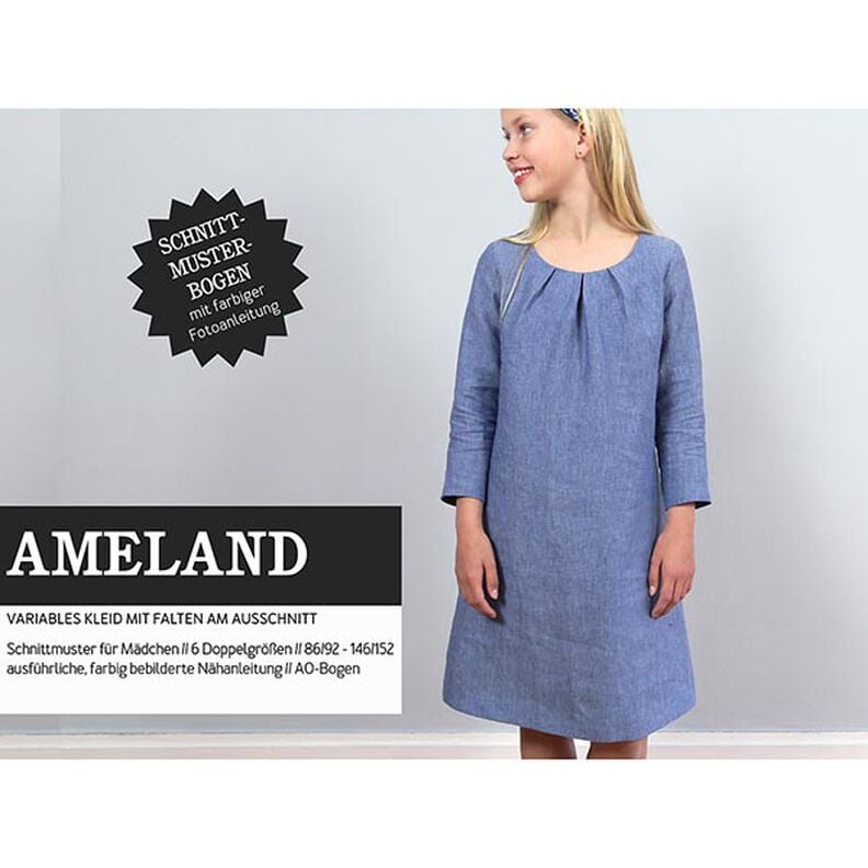 AMELAND Kleid mit Falten am Ausschnitt | Studio Schnittreif | 86-152, image number 1
