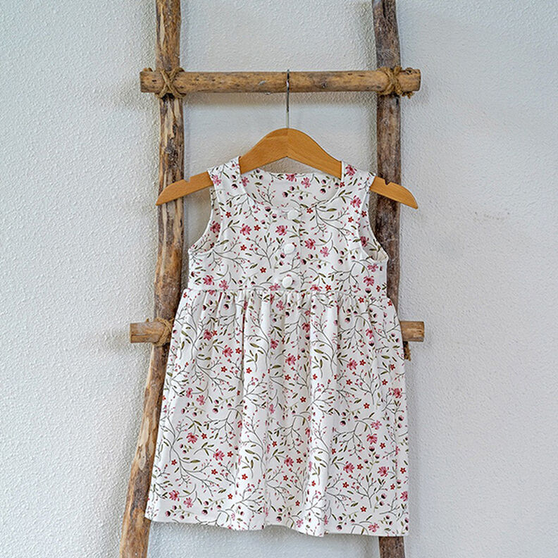 Baumwolljersey Blumenranken – wollweiss,  image number 6