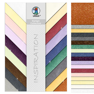 Glitzerkarton-Set Starlight 23cm x 33cm [200g/m²], 18 Blatt, 