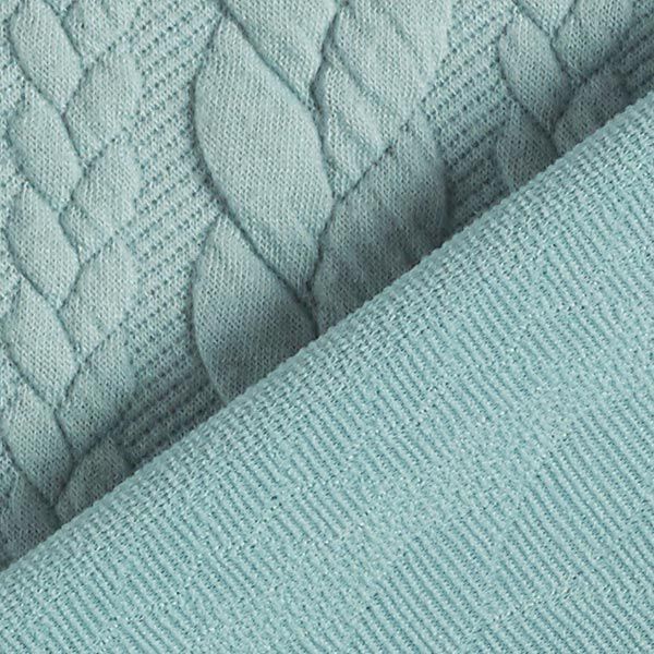 Jerseyjacquard Cloqué Zopfmuster – mint | Reststück 50cm