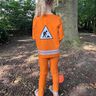 French Terry Sommersweat Bordürenstoff Einmal Bauarbeiter sein – hellorange/silbergrau,  thumbnail number 7