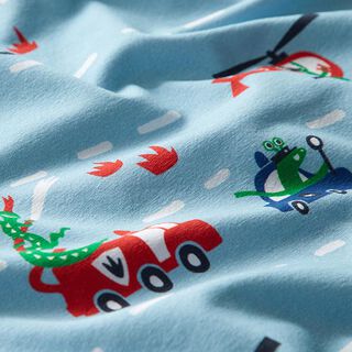 Baumwolljersey Feuerwehrmonster | PETIT CITRON – babyblau, 