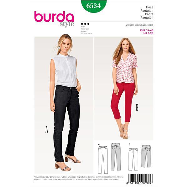 Hose / Jeans / 3/4 Hose | Burda 6534 | 34-46, image number 1