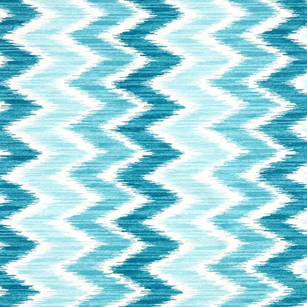 Beschichtete Baumwolle Ikat-Print – türkis/weiss,  image number 1