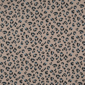 Musselin/ Doppel-Krinkel Gewebe Leo – taupe/petrol, 
