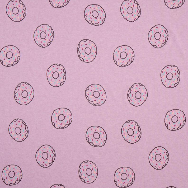 Baumwolljersey Glitzer-Donuts | by Poppy – pastellviolett,  image number 1