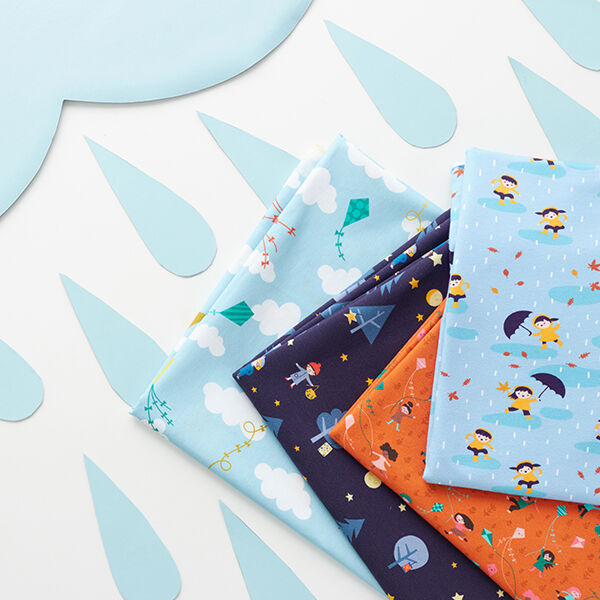 Baumwolljersey Regentag Digitaldruck | PETIT CITRON – babyblau – Muster, image number 5