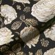 Dekostoff Jacquard Rosen – schwarz/gold,  thumbnail number 2