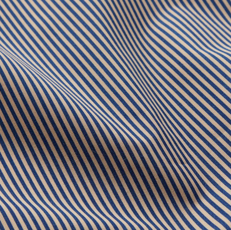 Hemdenstoff Längsstreifen – marineblau/beige, image number 2