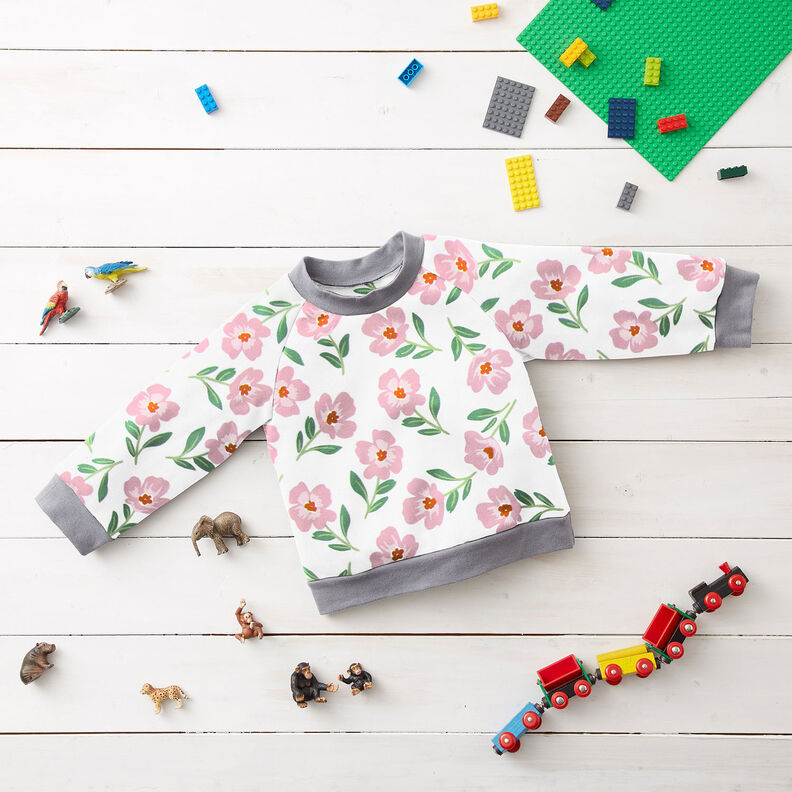 Sweatshirt angeraut Blumen | by Poppy – elfenbein/rosa, image number 6