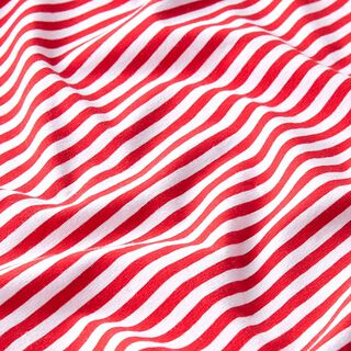 Baumwolljersey schmale Streifen – rot/weiss, 