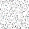 Dekostoff Halbpanama Blumenzeichnung – wollweiss/schwarz,  thumbnail number 1