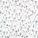 Dekostoff Halbpanama Blumenzeichnung – wollweiss/schwarz,  thumbnail number 1
