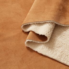 Velours mit Sherpa-Fellabseite – zimt, 