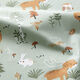 Baumwollpopeline Tiere im Wald – pastellgrün,  thumbnail number 2
