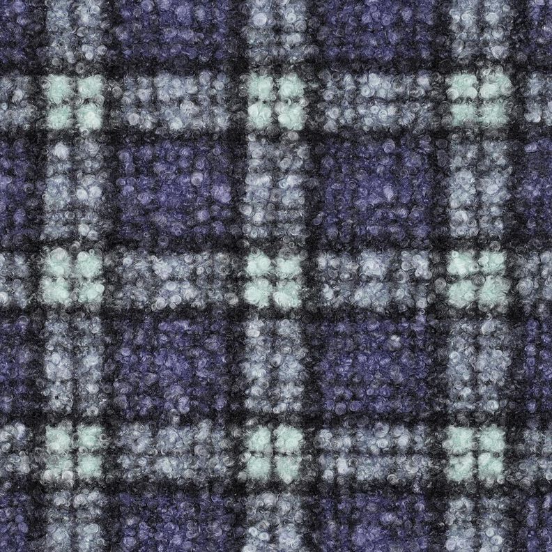 Strick-Bouclé Karo – lila/hellmint, image number 1