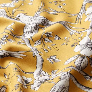 Dekostoff Baumwollsatin Toile de Jouy – senf, 