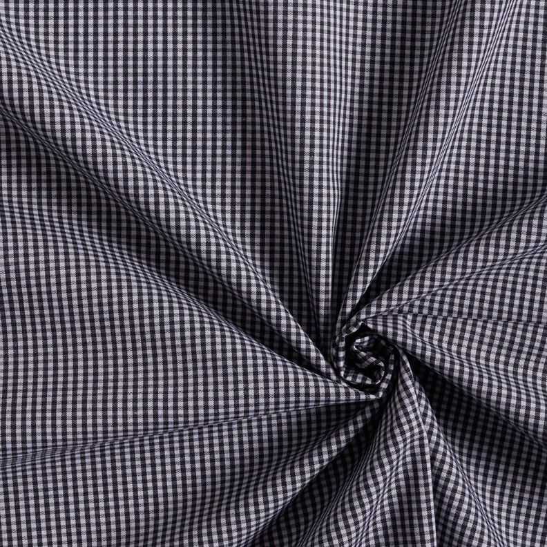 Hemdenstoff kleines Karo – schwarz/hellblau, image number 3