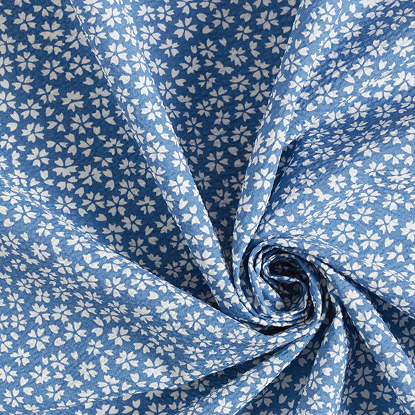 Seersucker Millefleurs – jeansblau/weiss | Reststück 100cm